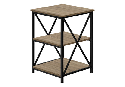 3 Tier Accent Table with Marble Look Top - White, Light Brown, Gray, Black