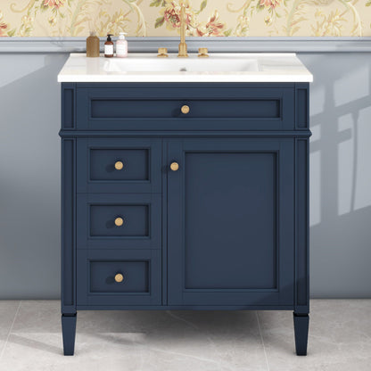 Bathroom Vanity with 2 Drawers and Tip-Out Storage - Multiple Colors