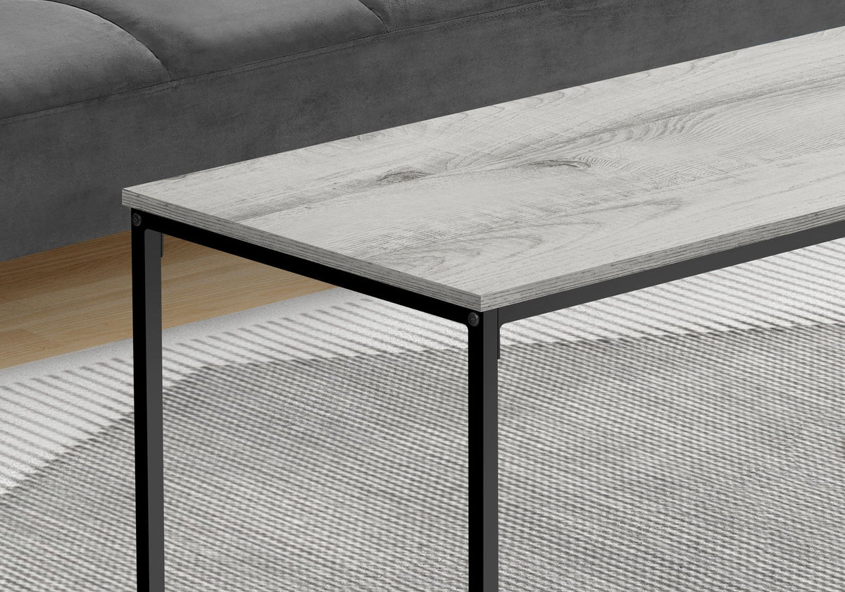 Rectangular Contemporary Coffee Table with Metal Legs - Light Brown, Dark Gray, or White