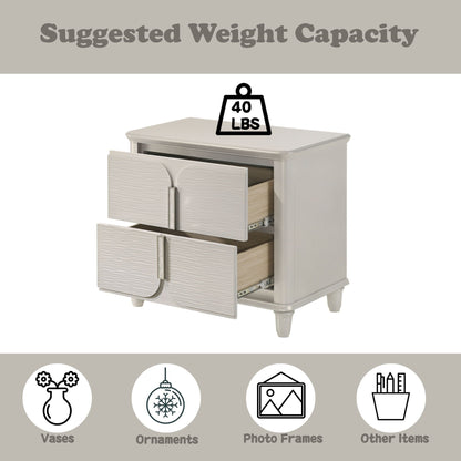 Laveda Nightstand with Spacious Drawers - White