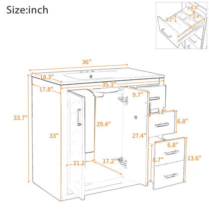 Bathroom Vanity With Sink Combo, Storage Cabinet, Freestanding Set