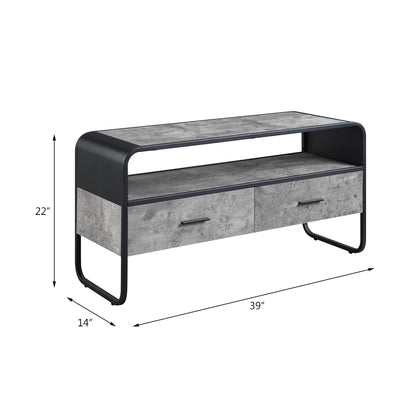 Black TV Stand with Storage Drawers - Raziela Collection