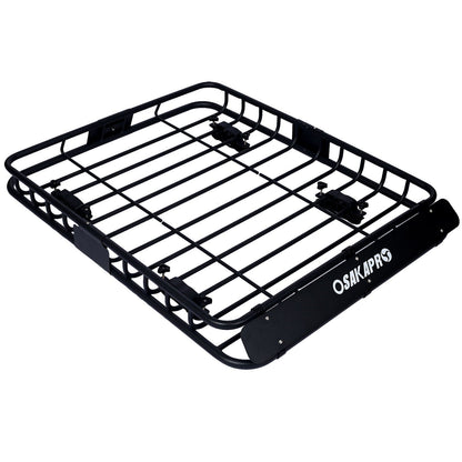 Rooftop Cargo Carrier Basket Steel Universal Fit - Black
