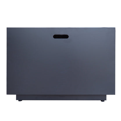 Square Iron Outdoor Propane Fire Pit with 50,000 BTU Output - Gray