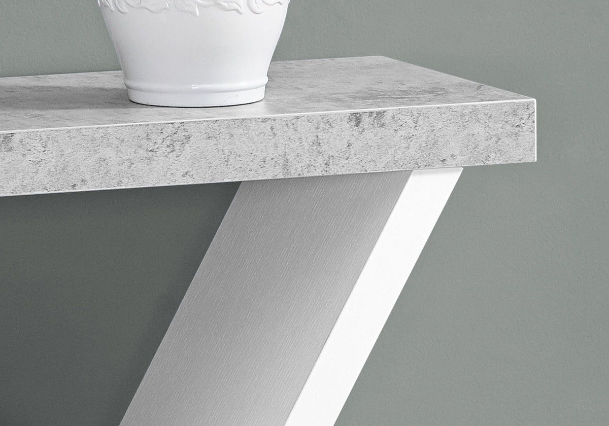 Cement-Look Modern Console Table with Spacious Table Top - Black or White