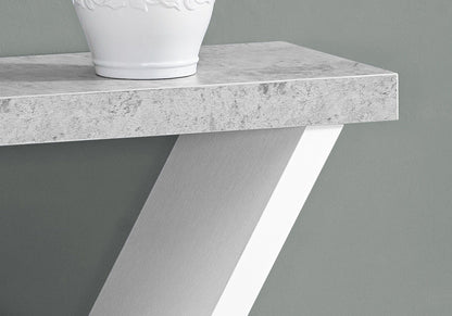 Cement-Look Modern Console Table with Spacious Table Top - Black or White
