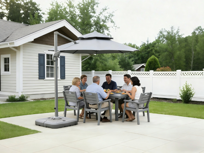 HDPE Outdoor Patio Dining Set with Table and Six Chairs
