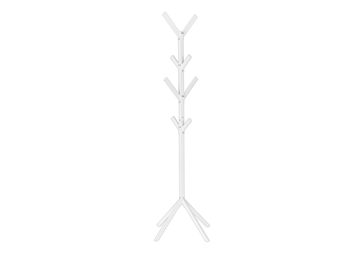 Freestanding Coat Rack with 8 Hooks - Black, Gray, or White