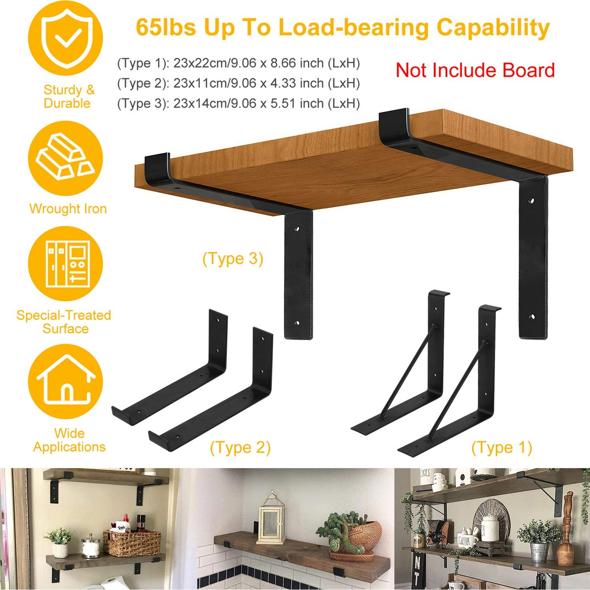 2Pack Wall Mounted Shelf Bracket Heavy Duty L-Shaped Metal Shelf Bracket Rack Support with Screws Set