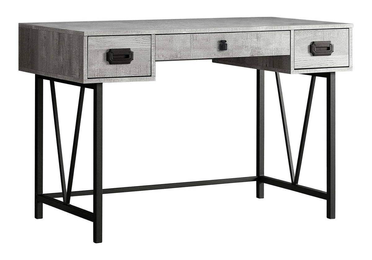 Transitional Computer Desk with Storage Drawers - Light Brown, Dark Gray, or Dark Brown