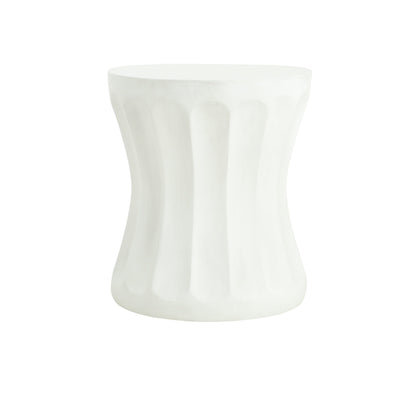Antique White Concrete Outdoor Side Table with Weather-Resistant Durability
