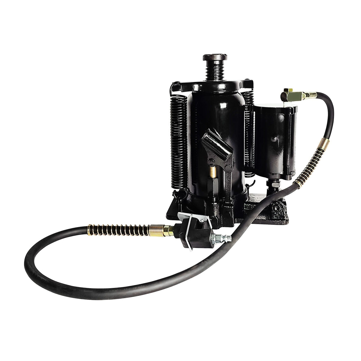 Air Hydraulic Bottle Jack with 20 Ton Capacity and Adjustable Lifting Range - Black