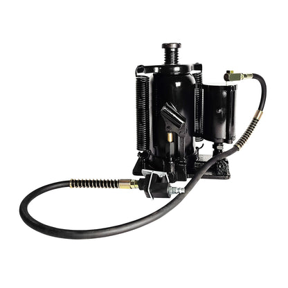 Air Hydraulic Bottle Jack with 20 Ton Capacity and Adjustable Lifting Range - Black