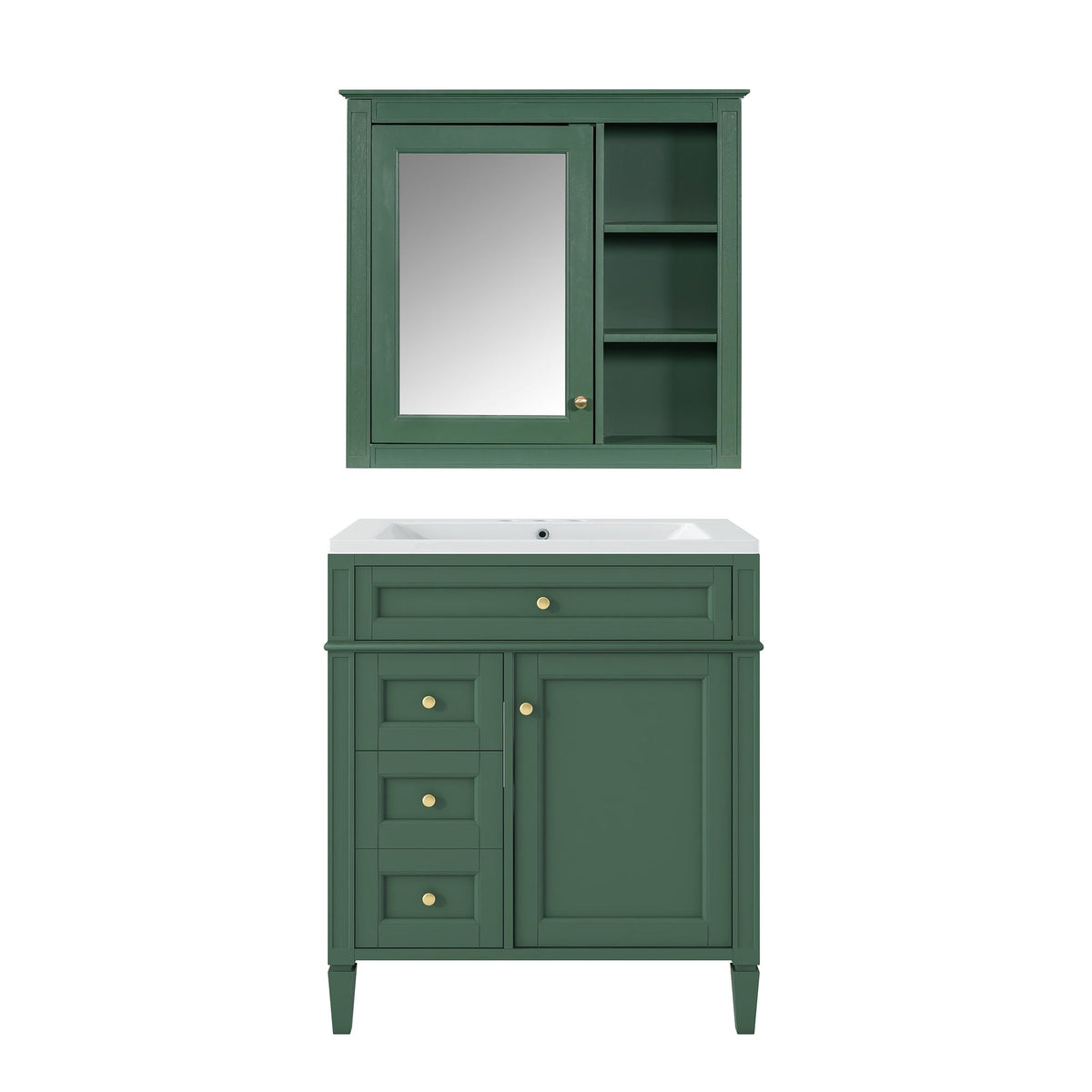 Bathroom Vanity with Medicine Cabinet and Storage - Multiple Colors
