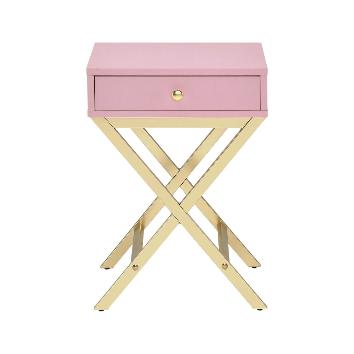 Coleen Elegant Design Accent Table with Drawer - Black, Pink or White