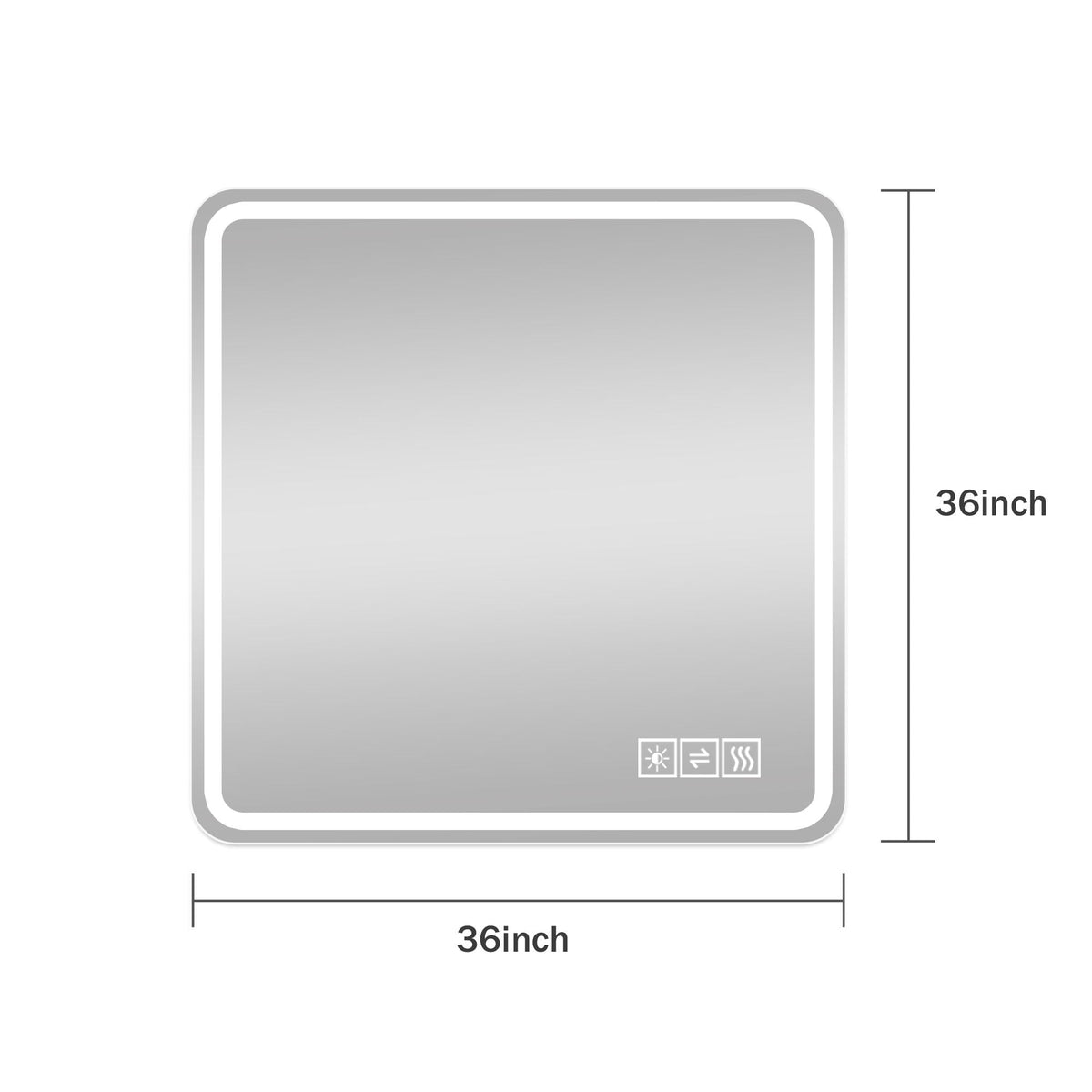 LED Bathroom Mirror with Anti-Fog and Tri-Color Lighting - Pearl Silver