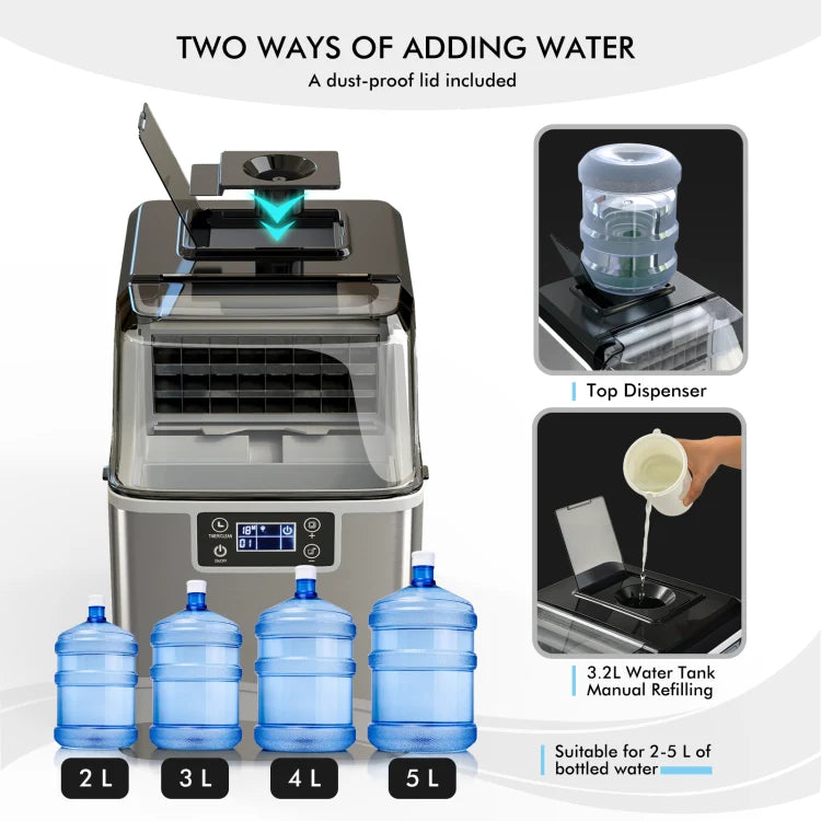 Portable Ice Maker with Scoop & Basket