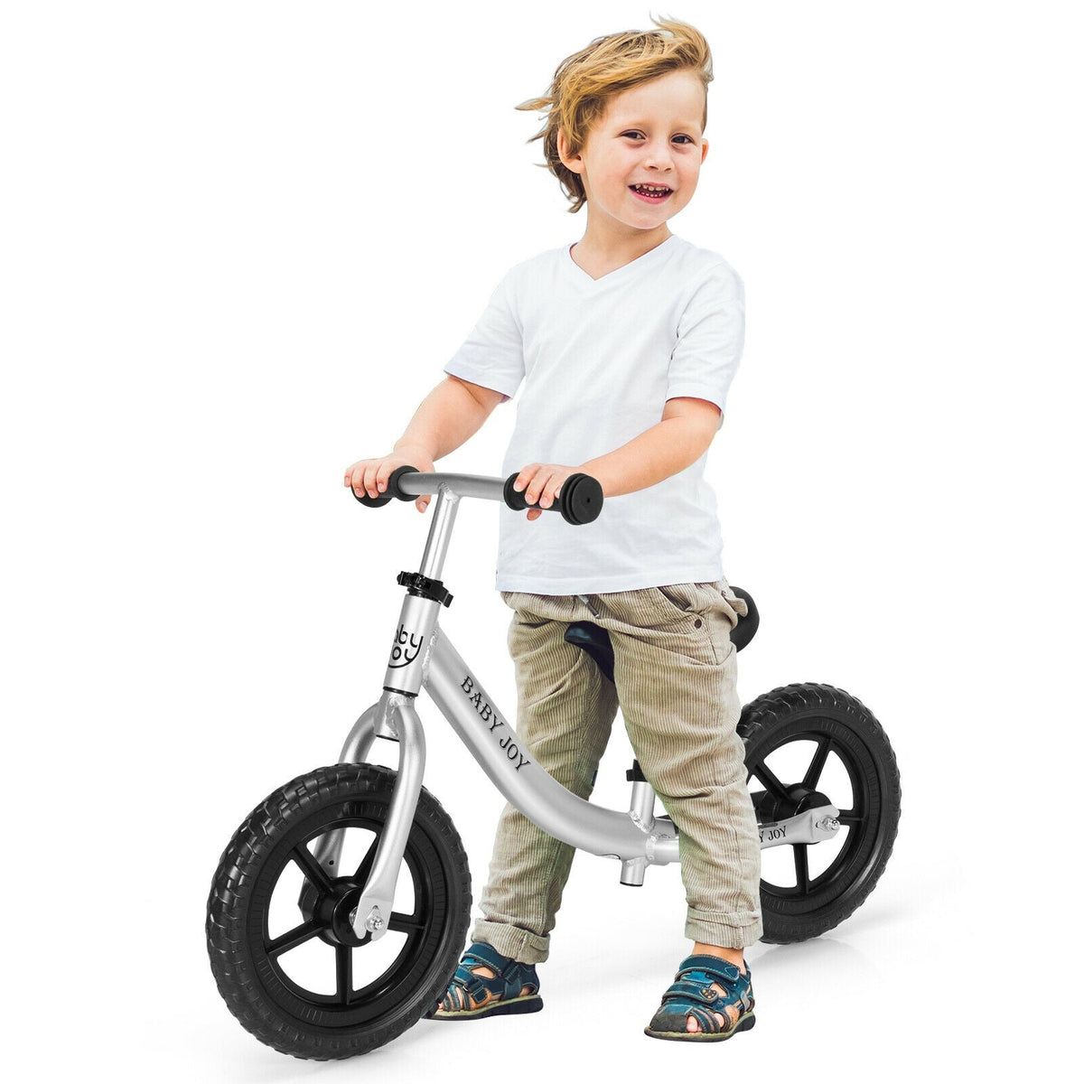 Aluminum Adjustable No Pedal Balance Bike for Kids-Black