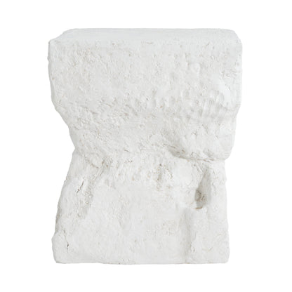 Cleo Modern Outdoor Side Table with Weather-Resistant MGO - Matte White