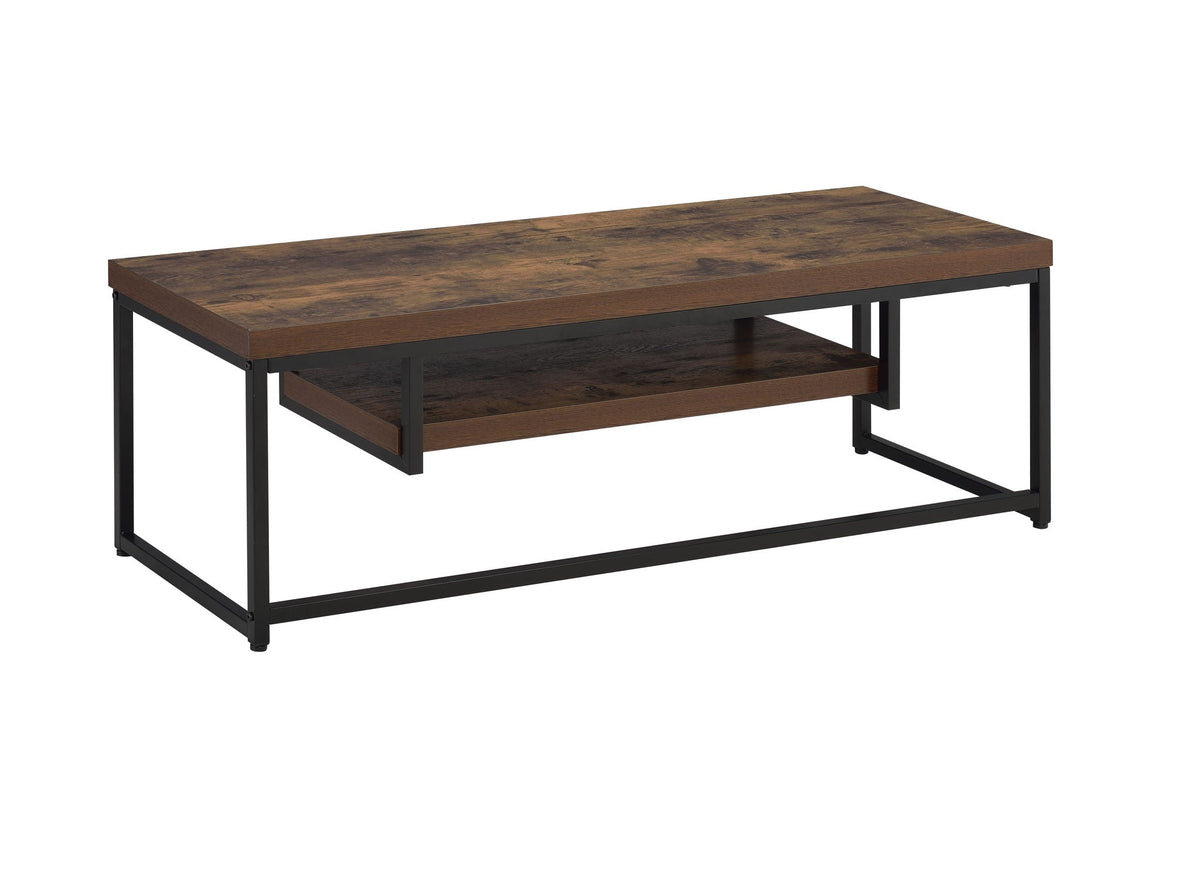 Compact TV Stand with Open Media Shelf - Light Brown or Dark Brown