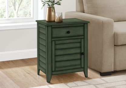 Accent Nightstand with Storage Drawer - Transitional Style - Black, Gray or Dark Green
