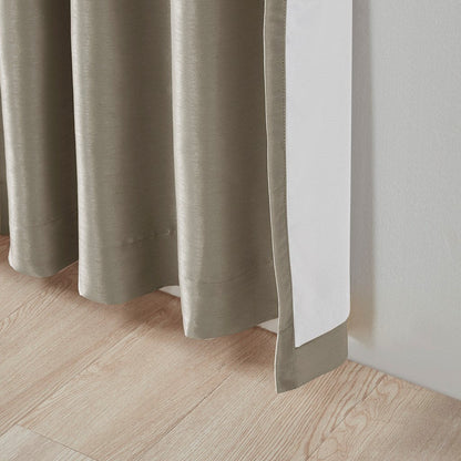 Twist Tab Total Blackout Window Curtain Panel with Thermal Insulation - Pewter