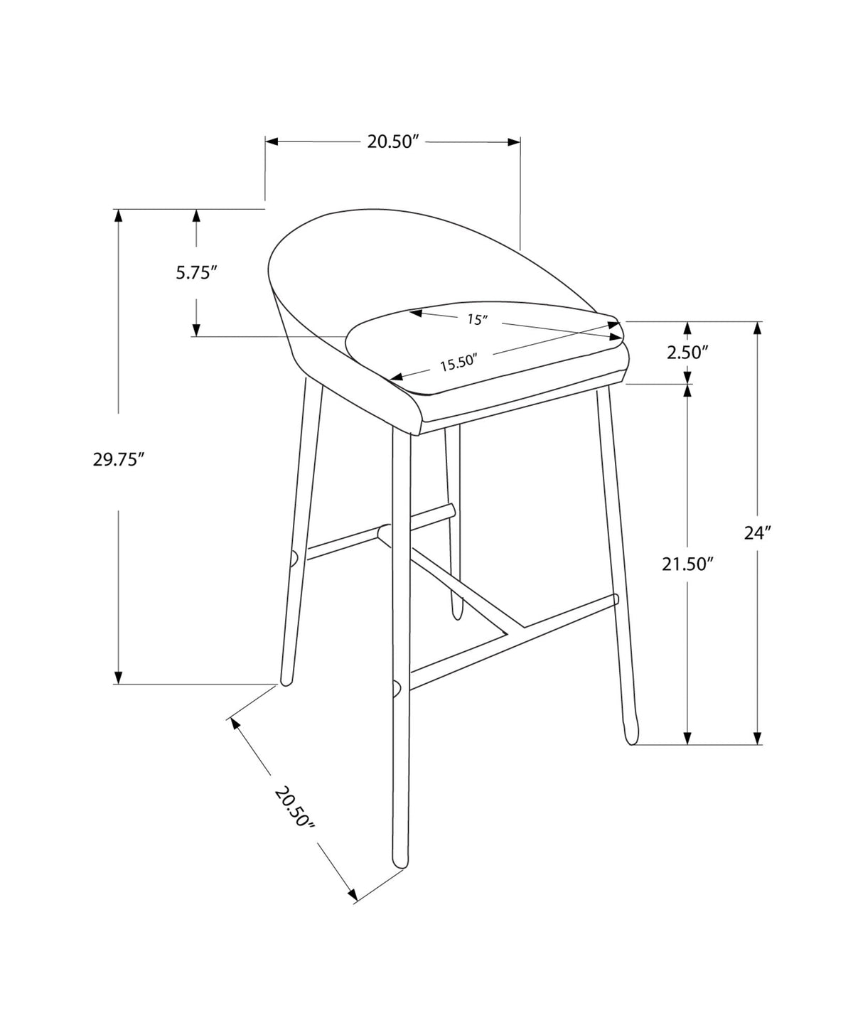 Bar Height Swivel Stool Set with Cushioned Seat - Gray or White