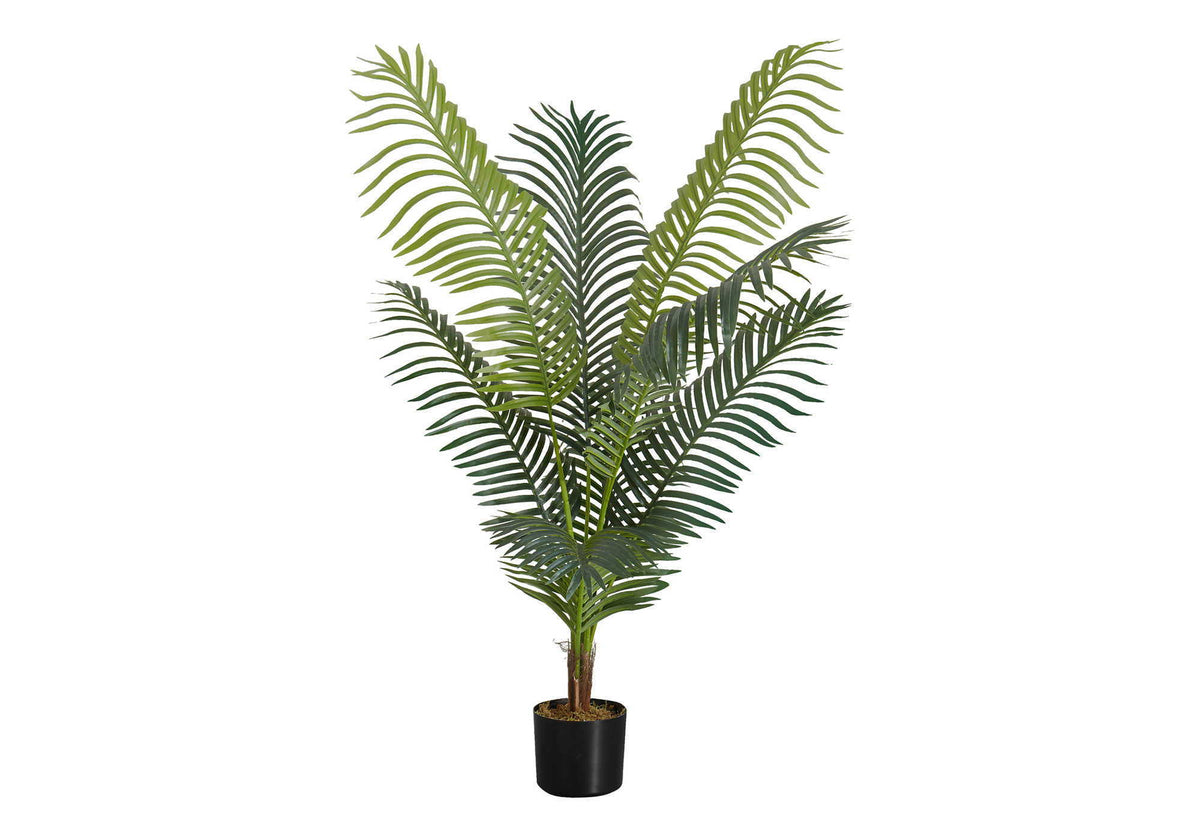 47" Tall Artificial Palm Tree with Real-Touch Leaves - Black Pot