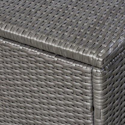 Santa Rosa Storage Table with Durable Polyethylene Rattan - Dark Gray