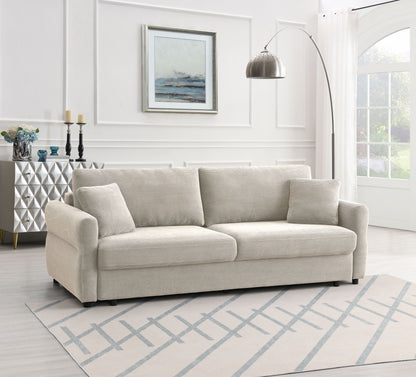 Haran Fabric Pull-Out Sleeper with Storage - Beige