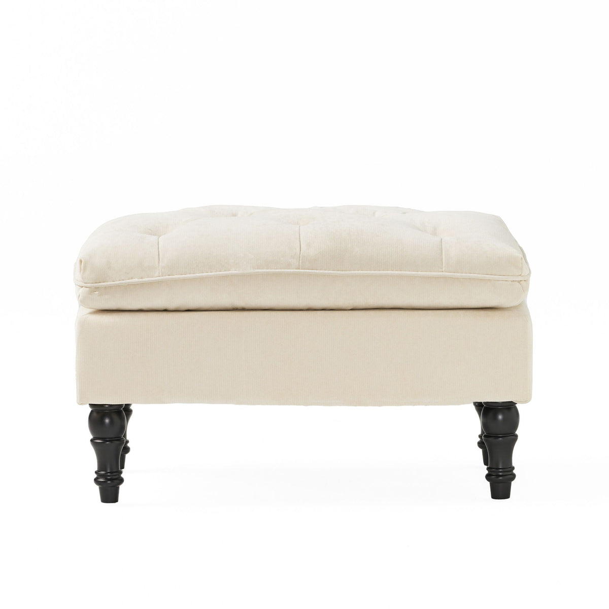 Lofton Pillow Top Ottoman with Button Tufting - Cream