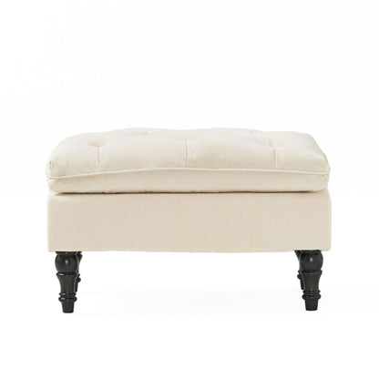 Lofton Pillow Top Ottoman with Button Tufting - Cream
