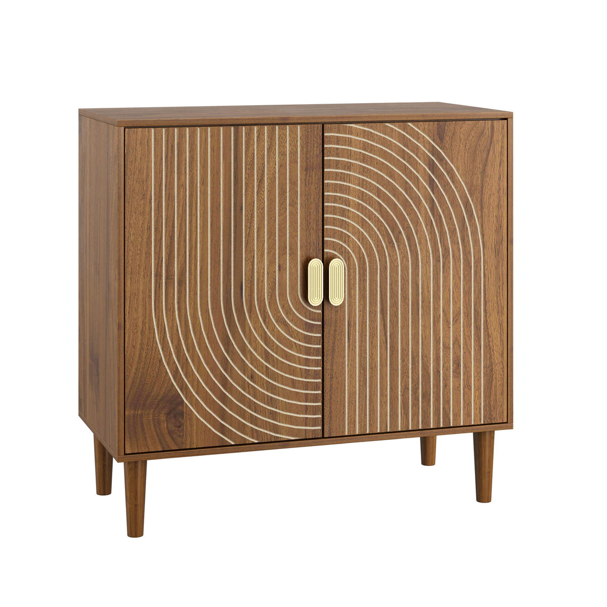 Line Groove Buffet Cabinet with Ample Storage - Brown