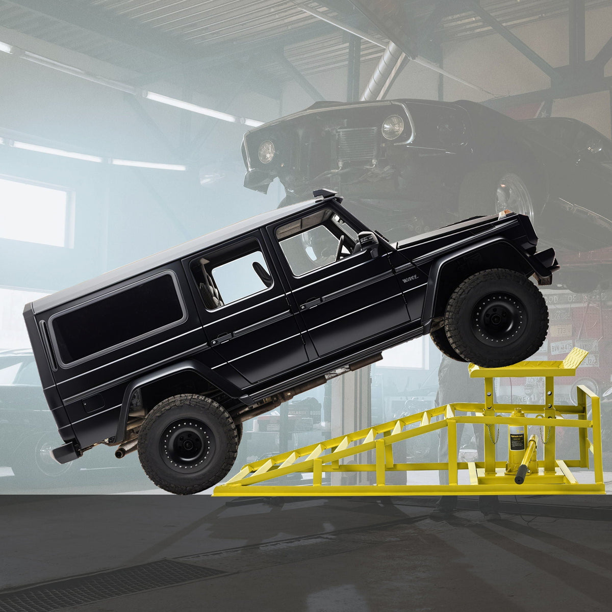 5 Ton Hydraulic Automotive Lift Ramps with Durable Steel - Red