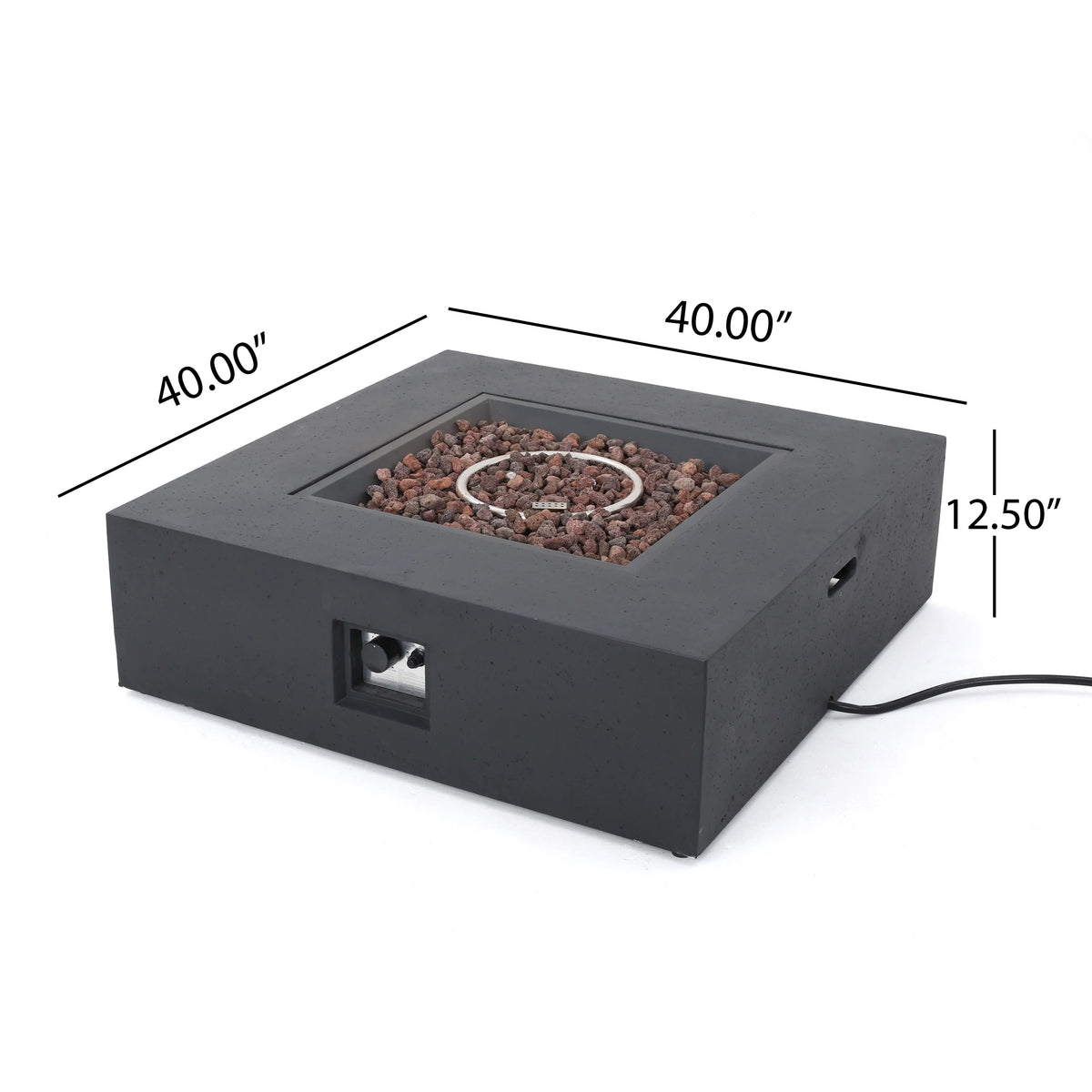 Outdoor 50000 BTU Propane Fire Pit - Dark Grey