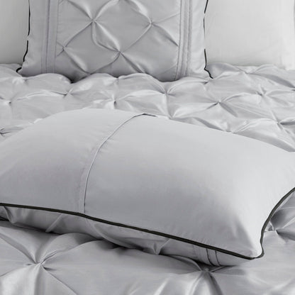 7 Piece Tufted Comforter Set - Grey - California King