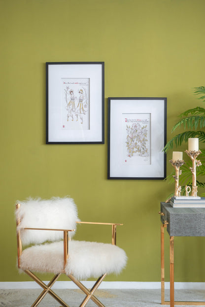 Multicolor Wall Art Set with Black Frames - Set of 2