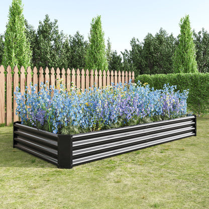 Raised Garden Bed Kit with Anti-Rust Coating - Black