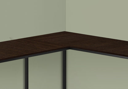 L-Shaped Corner Computer Desk with Marble Look - Light or Dark Brown