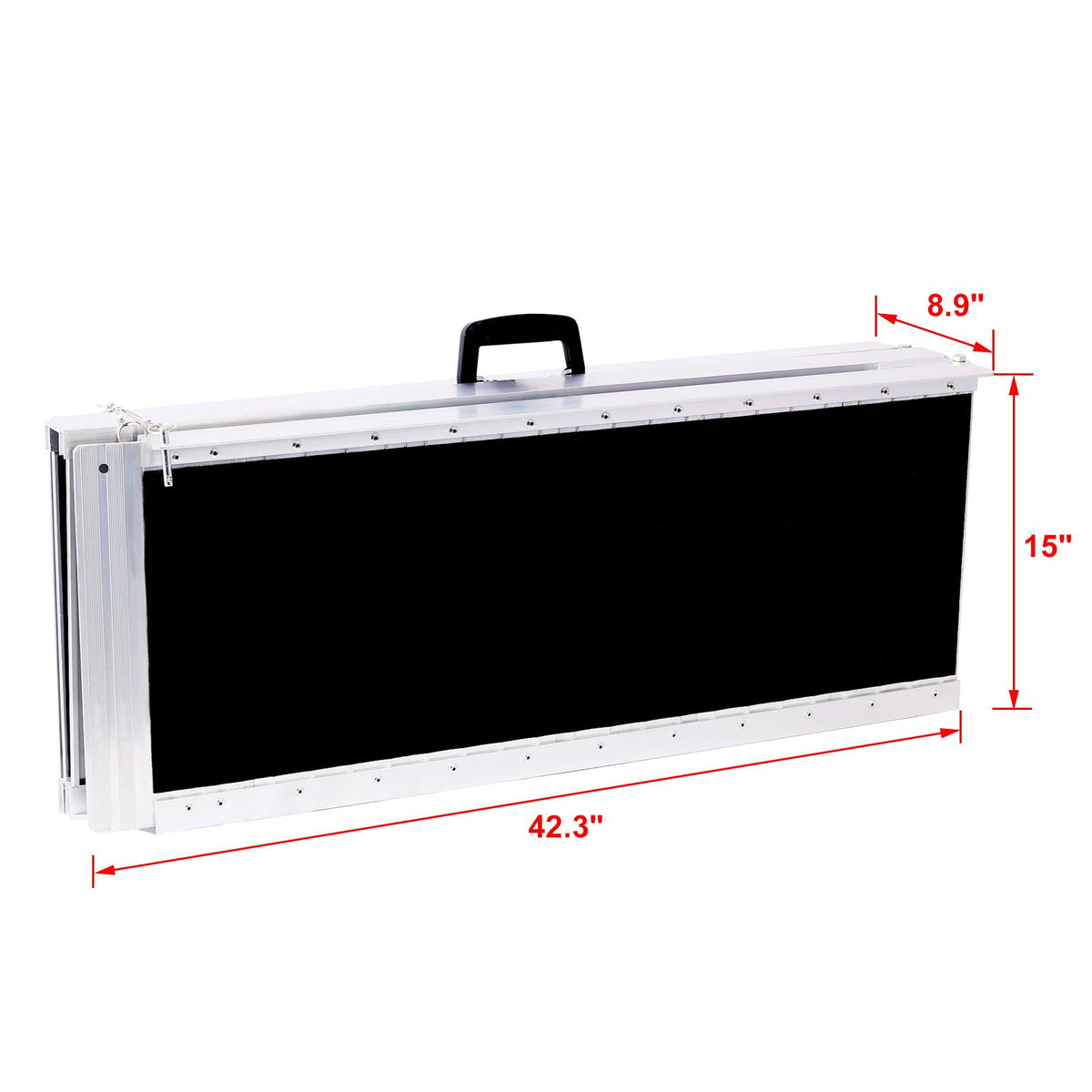 Portable Foldable Wheelchair Ramp with Non-Skid Surface - Black