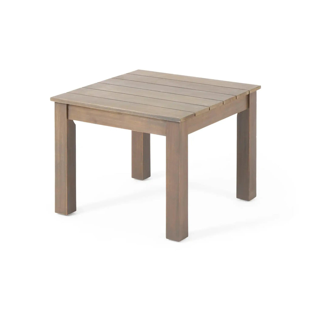 Halcyon Outdoor Side Table with Slat Design - Dark Gray or Dark Brown