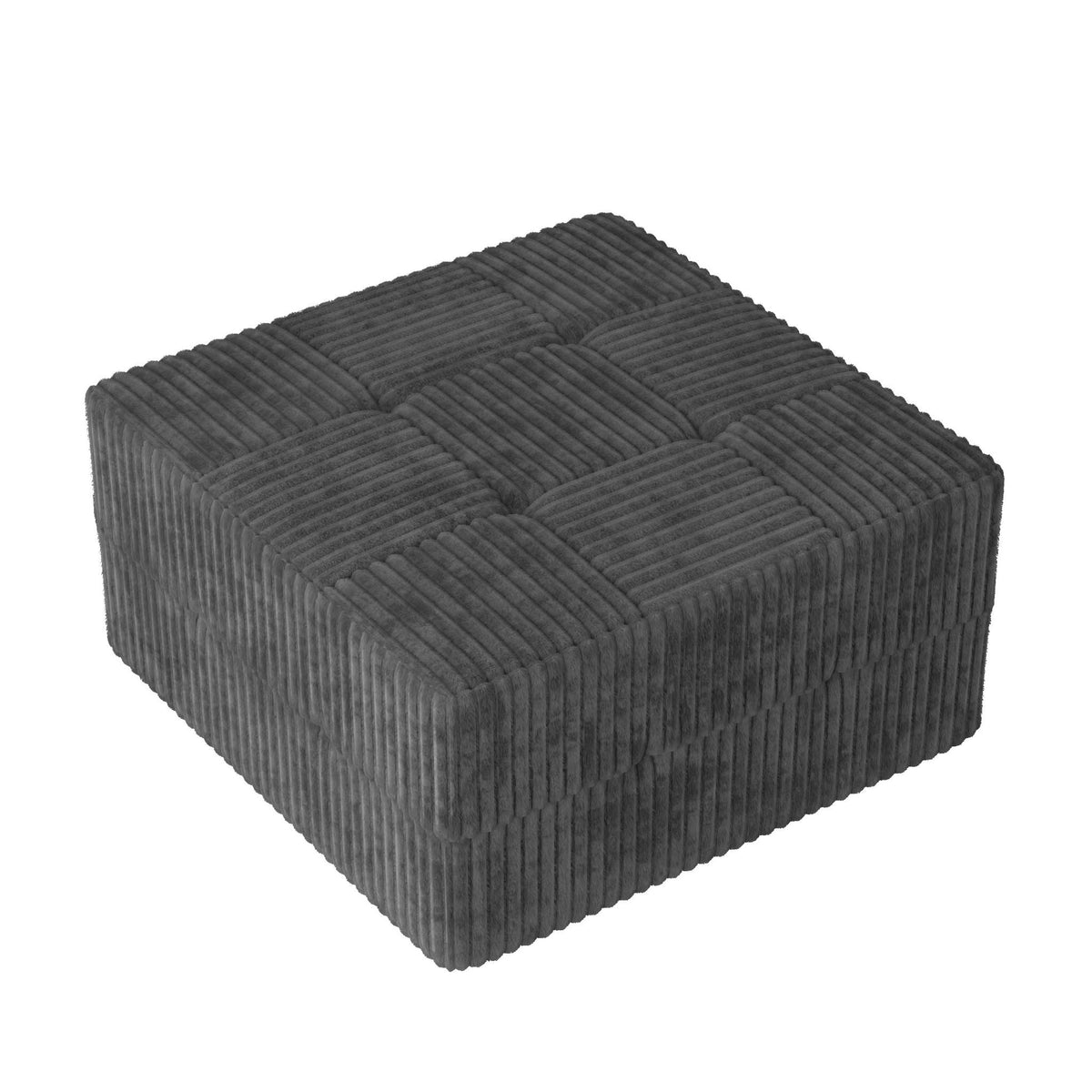 Modern Minimalist Ottoman Sofa Sleeper with Fabric Upholstery - Dark Gray or Black