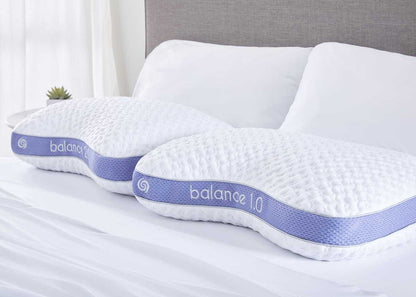 Balance Cuddle Curve Pillow with Moisture-Wicking Fabric - White