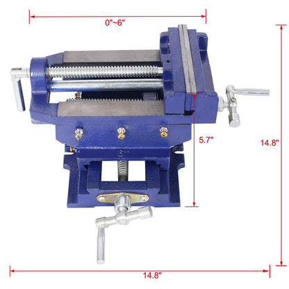 Industrial Quality Cross Slide Vise with Precision Control - Blue