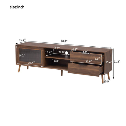 TV Stand Media Console with Storage Cabinet - Walnut
