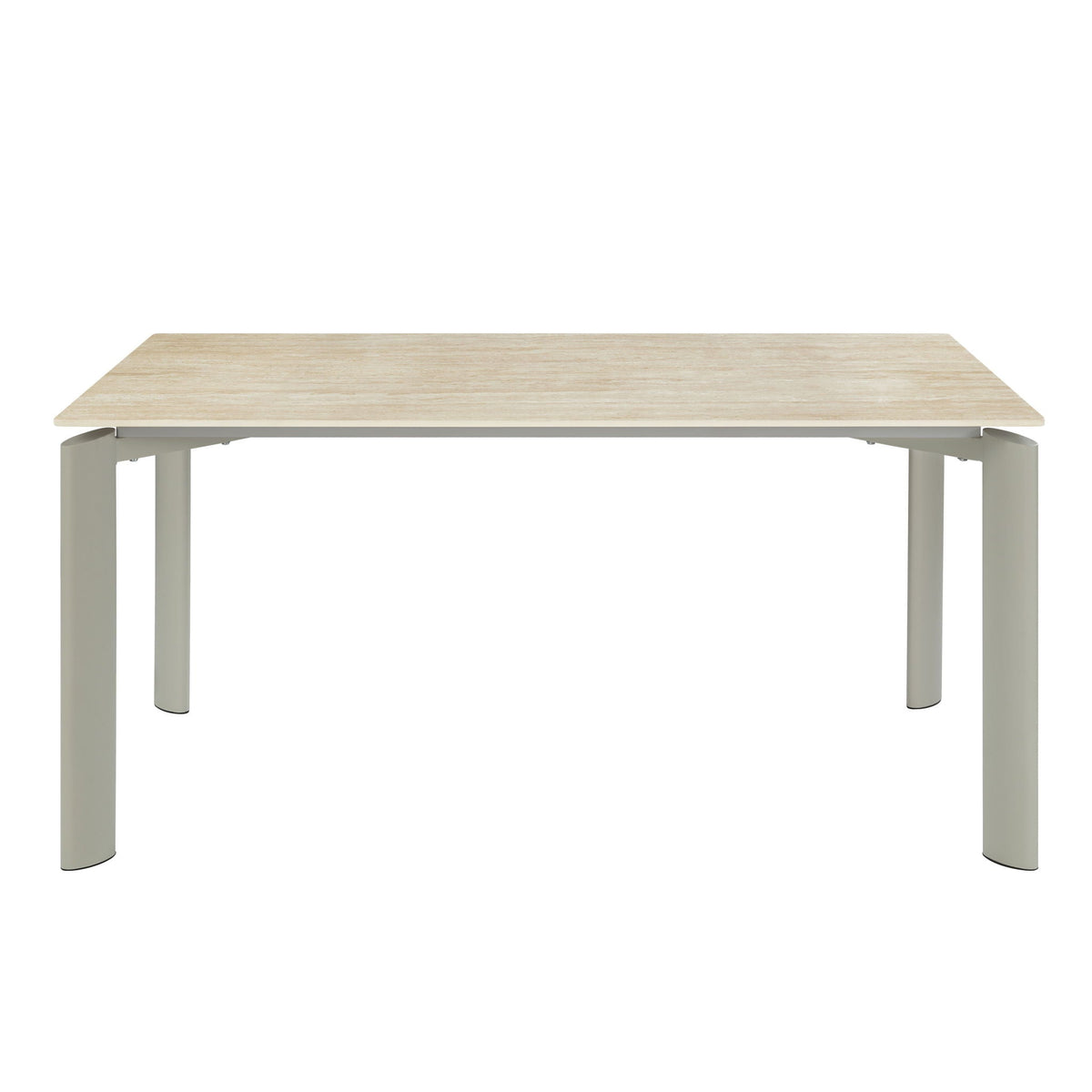 Light Gray Ceramic Top Dining Table with Durable Metal Legs - Ingram