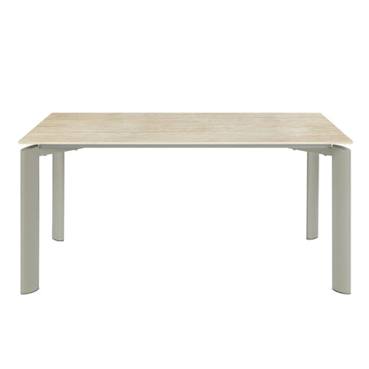 Light Gray Ceramic Top Dining Table with Durable Metal Legs - Ingram