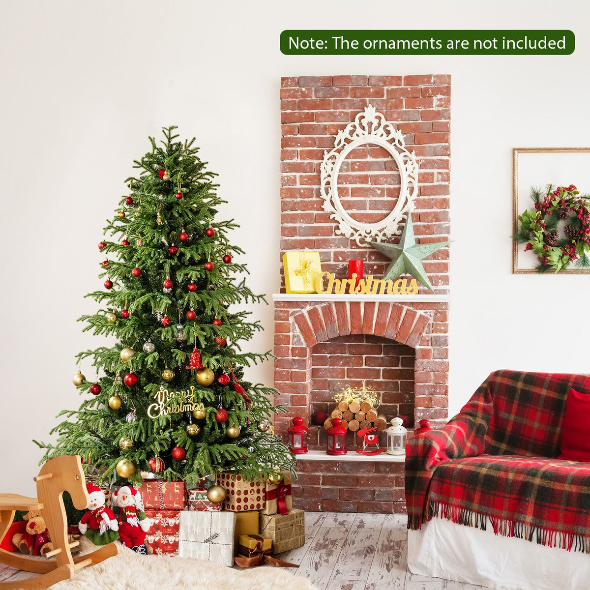 Artificial Christmas Tree with LED Lights and PVC Mixed Branch Tips