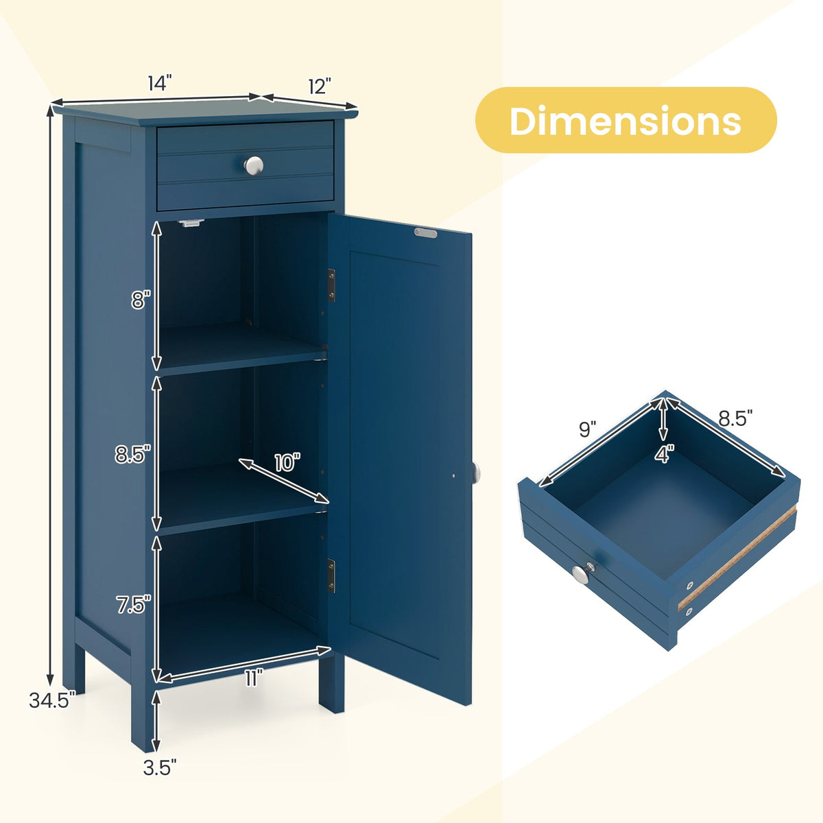 Bathroom Cabinets - Prussian Blue Collection