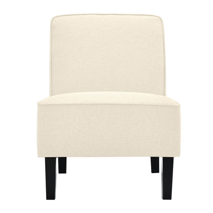 Modern Armless Accent Sofa Chair with Rubber Wood Legs